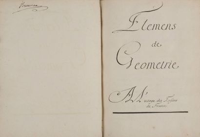 [SAUVEUR, Joseph]. ‘Elemens de Géométrie A L'usage des Enfans de France'. In-4° (24.5...