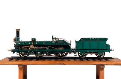 null Maquette, à l'échelle 1/10, d'une locomotive et tender ‘Crampton' comme manufacturée...