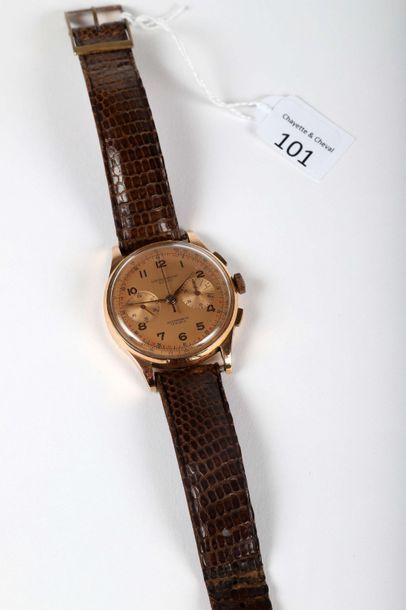 null Montre bracelet chronographe suisse en or (pb. 44gr).