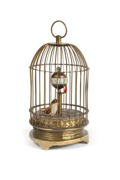 null Pendulette 'L'oiseau dans sa cage'.
H. 14,7 cm.