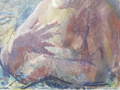 William MALHERBE (1884-1951) Portrait en buste de de jeune-femme nue Toile, signée...