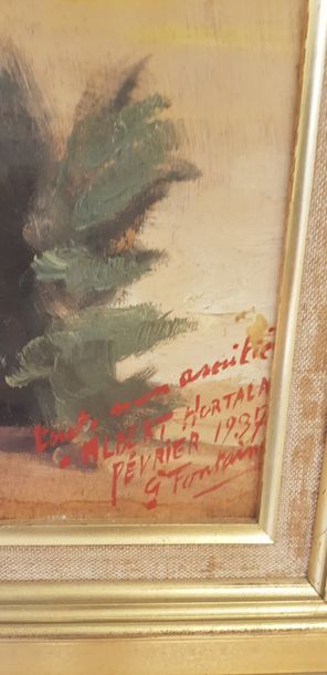 Gaston FONTAINE (1907-1999) OUASSADOU huile sur isorel signée, datée 1952, en bas...
