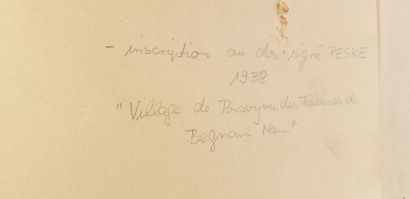 Jean PESKÉ (1870-1949) Maison bretonne en bord de mer Aquarelle.
Signée en bas à...