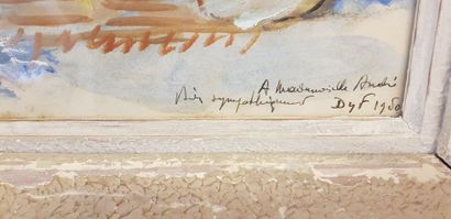 MARCEL DYF (1899-1985) L'atelier du peintre Huile sur carton/Esquisse, signée en...