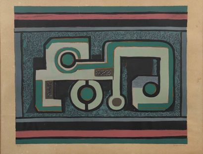 MICHEL ANDREENKO (1894-1982) Composition Lithographie.
Contresignée en bas à droite...