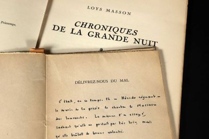 MASSON, Loys "Chroniques de la grande nuit", 1943 Un des 100 exemplaires hc, sur...