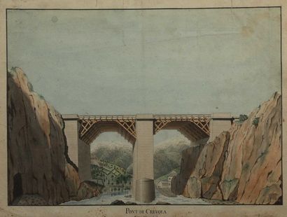 null Ecole néo-classique

Le pont de CREVOLA. Mars 1808 

Aquarelle.

Non signée....
