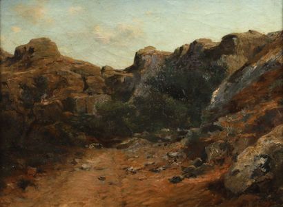 null Attribué à ou entourage de Paul GUIGOU (1834-1871)

Paysage de rochers

Huile...