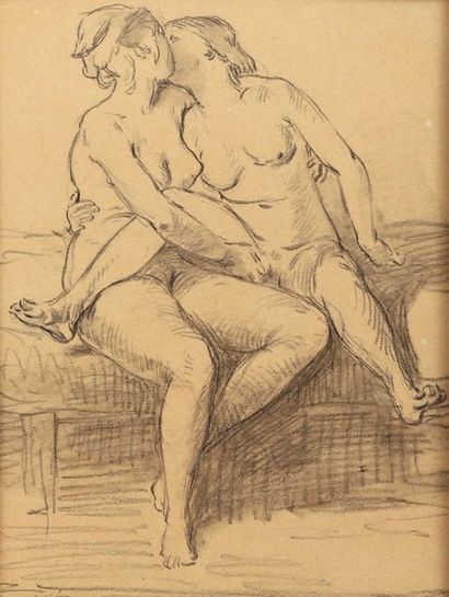 null Attribué à Charles JACQUES (1879-1959)

Scène saphique

Crayon. 

19 x 14 c...