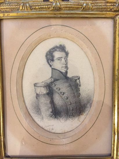 null Auguste LEMOINE (1822-1869) 

Portrait d'un officier de marine

Mine de plomb...