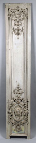 null Panneau de boiserie d'époque Régence, sapin entourage chêne. 

233 x 44 cm.