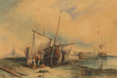 null Chéri François DUBREUIL (1828-c.1880)

Le bateau échoué

Aquarelle signée en...