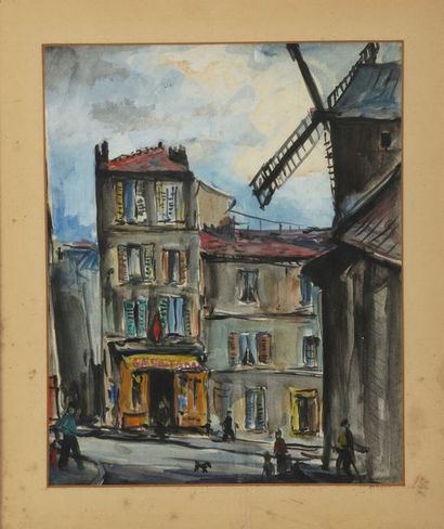 null André MAILLAU (?)

Deux vues de Montmartre en pendants

Gouache sur papier,...