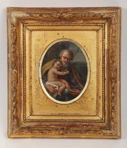 null Miniature sur cuivre

Ecole française du XVIIIème siècle

Saint Joseph et l'Enfant...