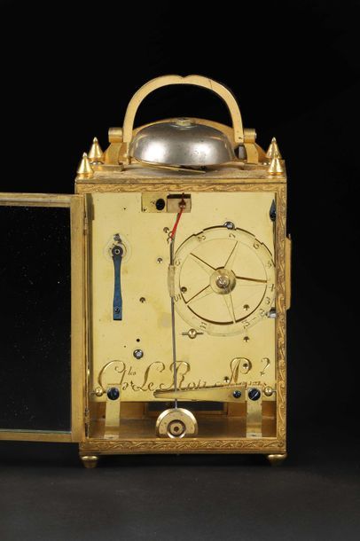 null Horloge portative à réveil, signée ‘Charles Le Roy' (cadran et mouvement), vers...
