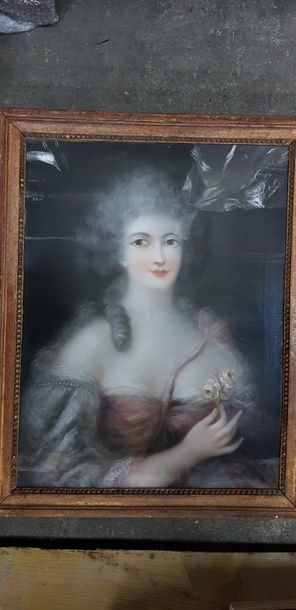 null Ecole Française dans le goût du XVIIIéme siècle, 

Portrait de femme, 

pastel...