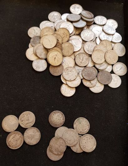 null Lot de 116 pièces de 50 centimes de francs SEMEUSE (ARGENT), années et états...