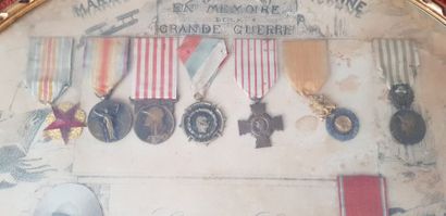 null Un ensemble de médailles militaire, première guerre mondiale.