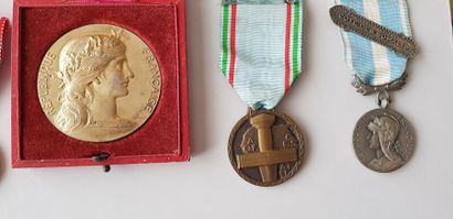 null Deux médailles, Semaine Agricole Tunis 1928 et Prix de tir offert par le Ministre...