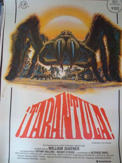 null Un ensemble de 5 affiches de cinéma sur le thème EPOUVANTE-HORREUR, 80X60 TARANTULA,...