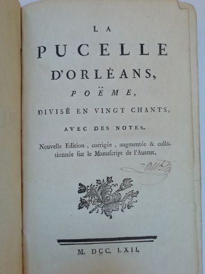 null Voltaire, La pucelle d'Orléans, nouvelle édition, corrigée, augmentée, 1762,...