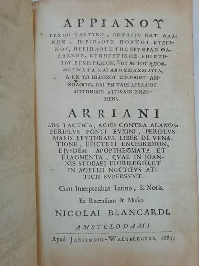 null Arriani, Ars Tactica (avec le périple du pont euxin) texte grec et latin, carte...