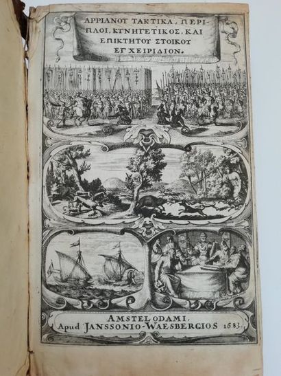 null Arriani, Ars Tactica (avec le périple du pont euxin) texte grec et latin, carte...