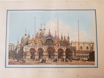 null Album de voyage Venise et Florence, fin XIXe siècle, dont 3 lithographies délicatement...