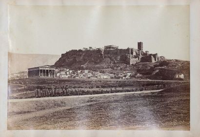 null Dimitrios Constantin, 2 vues panoramiques d'Athènes vers 1862, épreuves albuminées...