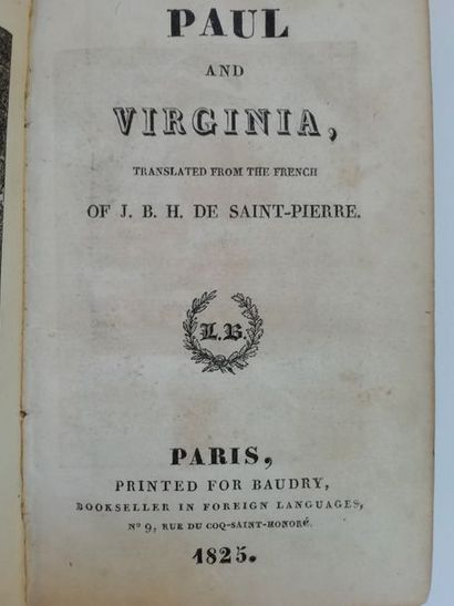 null Bernardin de Saint-Pierre, Paul and Virginia translated from the french, Paris,...