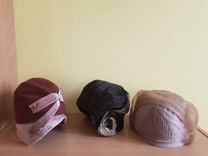 null Lot de 7 chapeaux feutre, soie et paille dont Jeanne Malifaud, Marthe et Groot,...