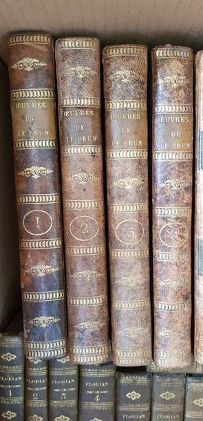 null Lot de livres XIXème s. : Oeuvres de Lebrun, 4 volumes, complet ; Oeuvres de...