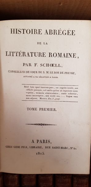 null Littérature Romaine, XIXème s., 4 volumes, incomplet ; Littérature Grecque,...