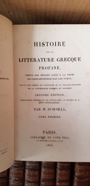 null Littérature Romaine, XIXème s., 4 volumes, incomplet ; Littérature Grecque,...
