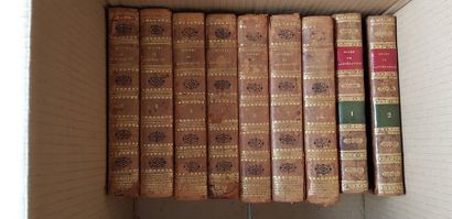 null Oeuvres de Montesquieu, XIXème s., 7 volumes, incomplet ; Cours de littérature,...