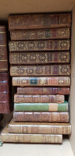 null Lot de livres XVIIIème s. divers, 27 volumes, Essais de moral ; Mon bonnet de...