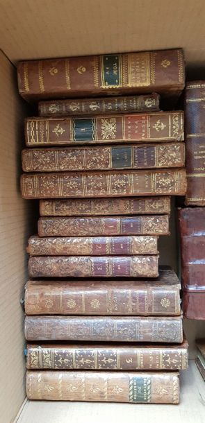 null Lot de livres XVIIIème s. divers, 27 volumes, Essais de moral ; Mon bonnet de...