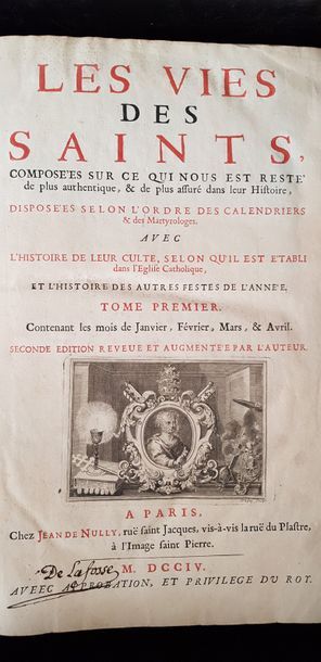 null Lot de 11 volumes reliés divers du XVIIIeme s., notamment Vie des Saints, Paris,...