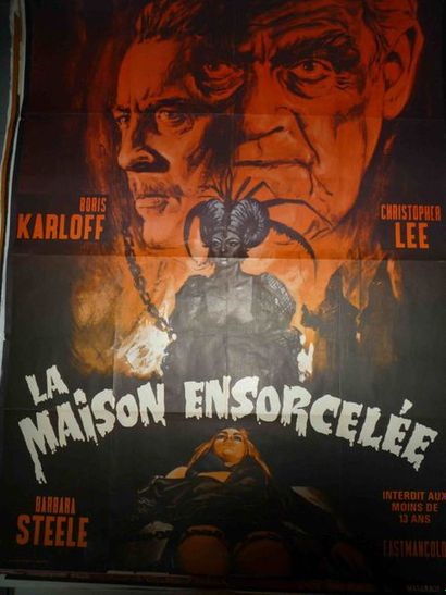 null Un ensemble de 5 affiches de cinéma sur le thème EPOUVANTE-HORREUR, 80X60 EL...