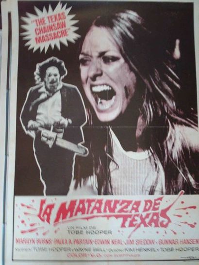 null Un ensemble de 5 affiches de cinéma sur le thème EPOUVANTE-HORREUR, 80X60 LAMATENZA...