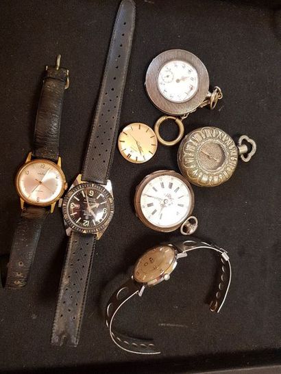 Lot de 3 montres gousset métal ou argentan,...