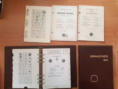 null Catalogue des pièces détachées Ebauches S. A. 1959 2 volumes avec quelques cahiers...