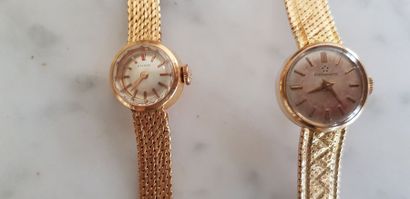 null 2 montres de dame en or, on y joint un ensemble de montre modernes.