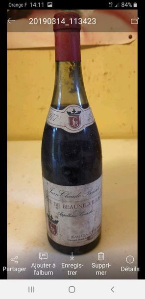 null 3 bouteilles VINS ROUGE DE BOURGOGNE 1 bouteille CÔTES DE BEAUNE - L. JADOT...