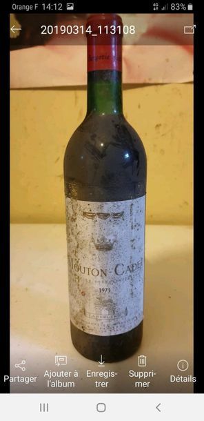 null 3 bouteilles BORDEAUX ROUGES DIVERS : 1 bouteille MOUTON CADET - Bordeaux 1973...