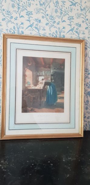 null Lot de 5 gravures et/ou lithographies ,(retirages) : La cuisinière d’après Chardin,...
