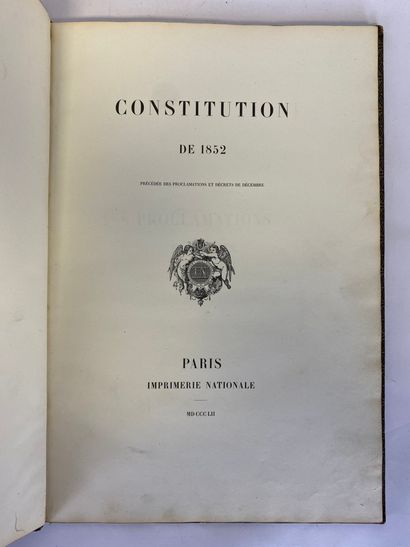  Constitution 1852 Constitution of 1852, preceded by proclamations and decrees of...