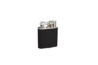 DUNHILL. Lighter in silver plated metal trimmed...