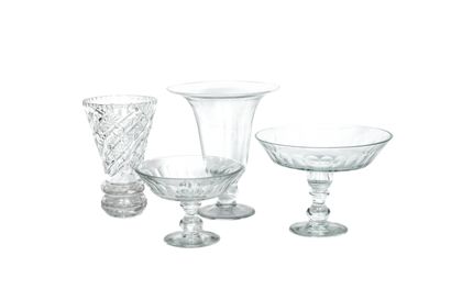 Lot of crystal and cut glass pieces including...