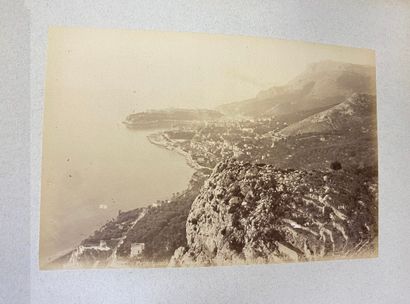  Album of old photographs, presented in an album. 50 photographs pasted on strong...
